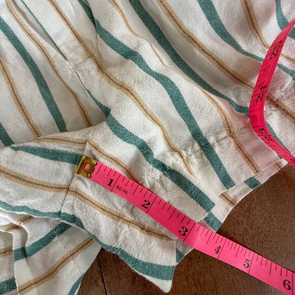 Madewell Linen Blend Track Shorts Striped W Med Casual Relaxed Pockets‎ Vacation - Picture 11 of 14